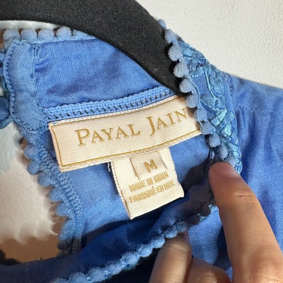 Anthropologie Payal Jain Carrington Blue Embroidered Blouse - Picture 4 of 6